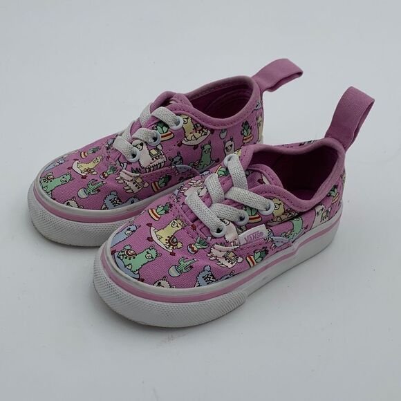 Vans purple alpaca and cactus print slip on sneakers toddler size 4.5 - Picture 4 of 9